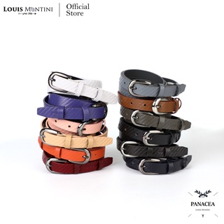 Louis Montini Womens belt เข็มขัดผู้หญิง หนังวัวแท้ เข็มขัดหนังแท้ เข็มขัดแฟชั่นสำหรับผู้หญิง MGW216