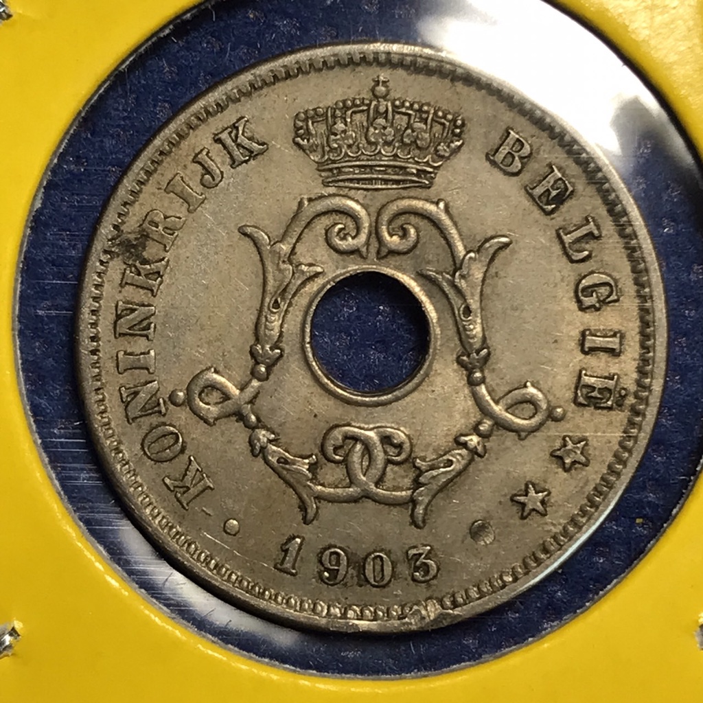 No.60414 ปี1903 เบลเยี่ยม 10 CENTIMES เหรียญสะสม เหรียญต่างประเทศ เหรียญเก่า หายาก ราคาถูก