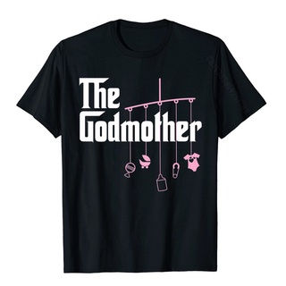 [S-5XL]เสื้อยืด พิมพ์ลาย The Godmother Of New Baby Funny Pun พรีเมี่ยม เหมาะกับของขวัญ สําหรับงานปาร์ตี้