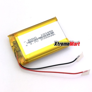 แบตเตอรี่ Li-Po 103450 3.7V 2000mAh Lithium Polymer LiPo Rechargeable Battery For DVD PAD camera GPS Speaker