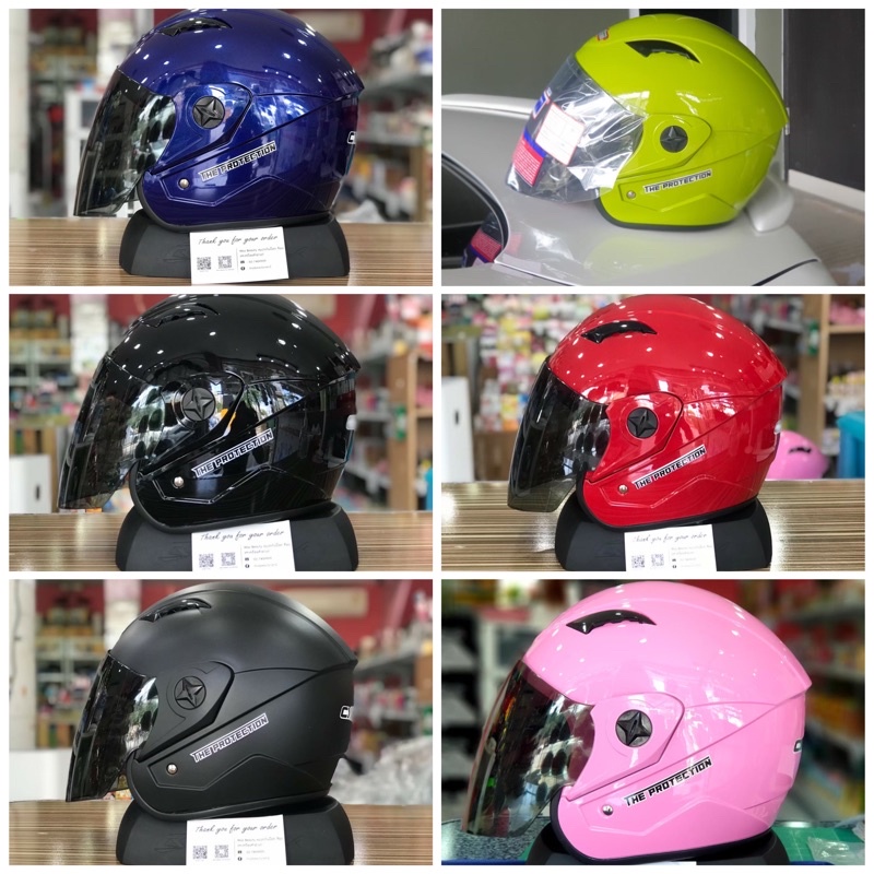 สอบถามสีที่มีก่อนสั่งซื้อ**หมวกกันน๊อค Space crown รุ่น cygnus มีหลายสี กระจกชิวล์สีชาดำ