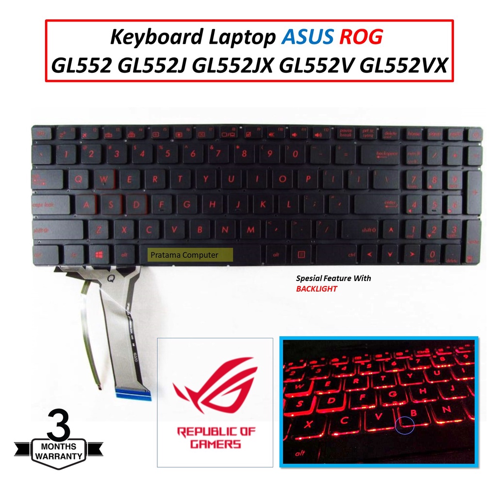 ASUS ROG GL552 GL552J GL552JX GL552V GL552VX Series แป้นพิมพ์แล็ปท็อป