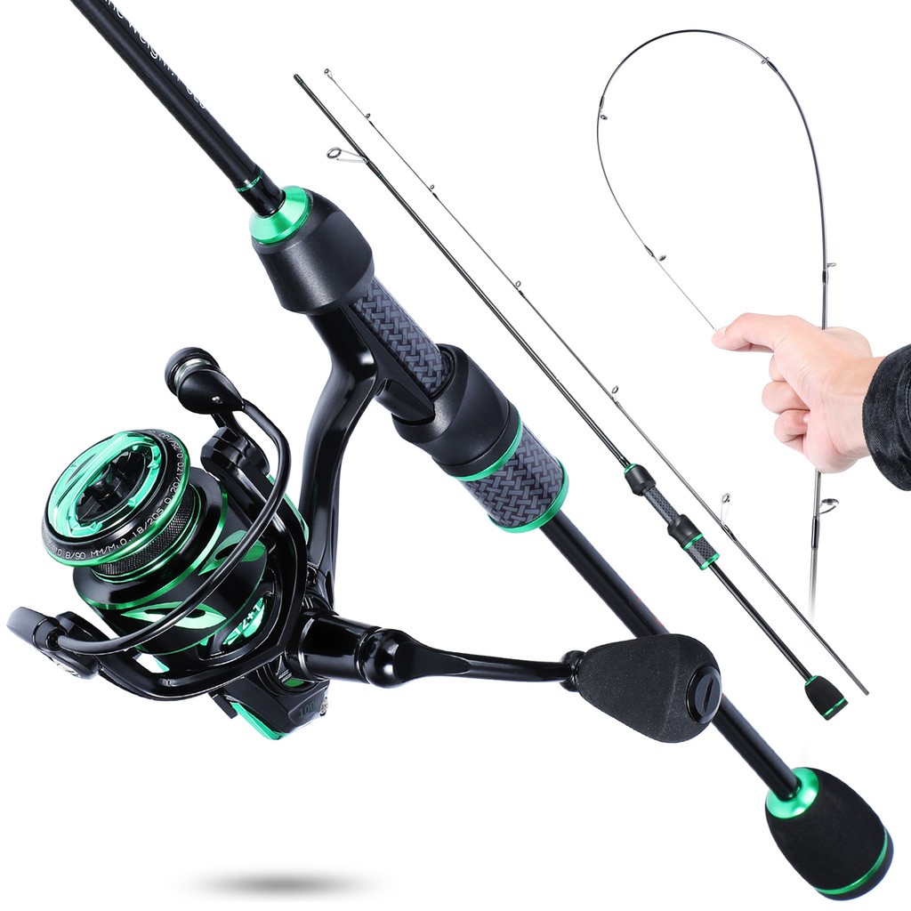 Sougayilang 1.68-1.8M Spinning Fishing Rod Fishing Reel Set 2 Sections ...