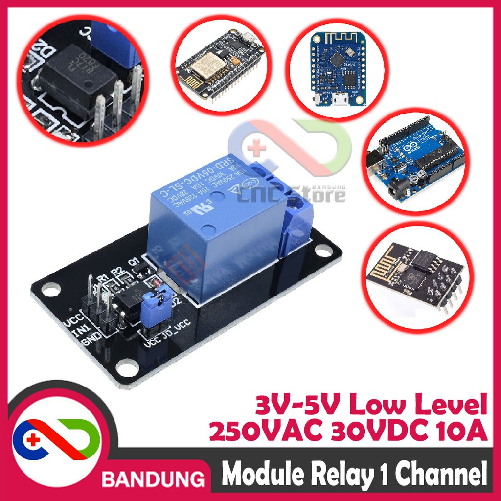 RELAY 1 CHANNEL RELAY 5V พร้อมการป้องกัน OPTOCOUPLER สําหรับ ARDUINO NODEMCU คุณภาพสูง