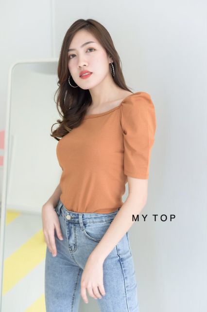 MY​TOP​💋Code: G191 เสื้อยืดแขนศอก แต่งสม๊อกแขน งานสวยน่ารักมากค่ะ - รูปที่ 2