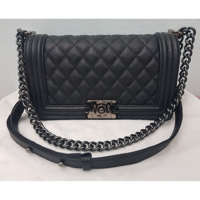 [NEW] CC Boy 10″ Soft Cavier So Black inspired by Chanel Boy Handbags