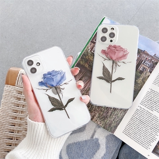 ใส เคสซิลิโคน Vivo V21 Y72 Y52 Y20s G Y20 Y12s V19 V17 Y50 Y30 Y17 Y15 Y12 V15 Y71 Y81 Y83 Y71I Y81I ดอกกุหลาบใส เคสซิลิโคน E010