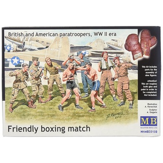 โมเดลประกอบฟิกเกอร์ทหาร Master Box 1/35MB35150 Friendly boxing match. British and American paratroopers, WW II era