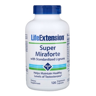 Life Extension, Super Miraforte with Standardized Lignans, 120 Vegetarian Capsules เสริมสมรรถภาพเพศชาย เพิ่มเทสโทสเตอโรน