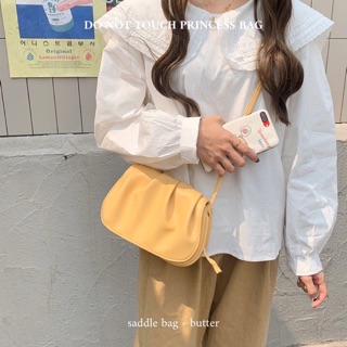 [pmn]Saddle bag🧁กระเป๋าเกาหลี ดีเทลเป็นจีบๆน่ารักมากก✨พร้อมส่ง