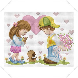 Love Story (15-K) ชุดปักครอสติช ภิญญ์ ,Cross Stitch Kit Pinn (Pre Order)