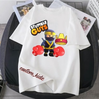 [FREE Nama] เสื้อยืด ผ้าฝ้าย ลาย Stumble guys สําหรับเด็ก