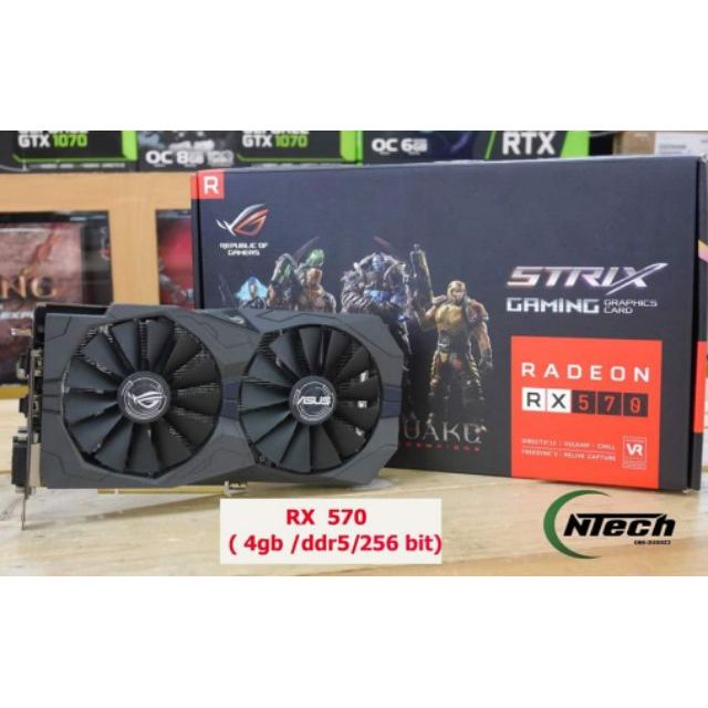 การ์ดจอ Rx 570 (4gb) ยี่ห้อ Asus strix