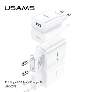 Usams T18 CN EU UK ปลั๊ก US ที่ชาร์จ USB แบบเดี่ยว สําหรับเดินทาง ชาร์จเร็ว