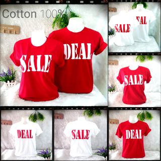 SALE - DEAL  lสีแดง เสื้อแดง ขาวฮิตสุดๆๆ สวยๆเก๋ๆ ฮิปๆๆ ชายหญิงใส่สวย หล่อ น่ารัก