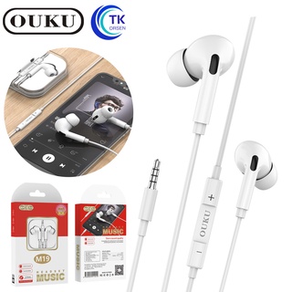 OUKU M19 หูฟัง แจ๊ค 3.5 มม. หูฟังมีสาย Small talk Tuned Wired earphone พร้อมส่ง