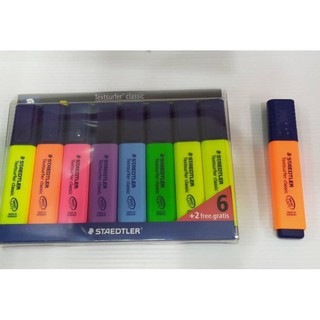 STAEDTLER Set ปากกาไฮไลท์ สเต็ดเล่อร์ Highlight NEON รุ่น Textsurfer ชนิดหัวตัด ปากกาเน้นข้อความ ( มี 8 สี))