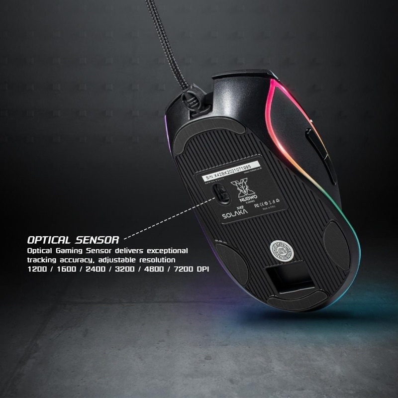 NUBWO X42 SOLAKA GAMING MOUSE เมาส์มาโคร เมาส์เล่นเกมส์ เมาส์เกมมิ่ง