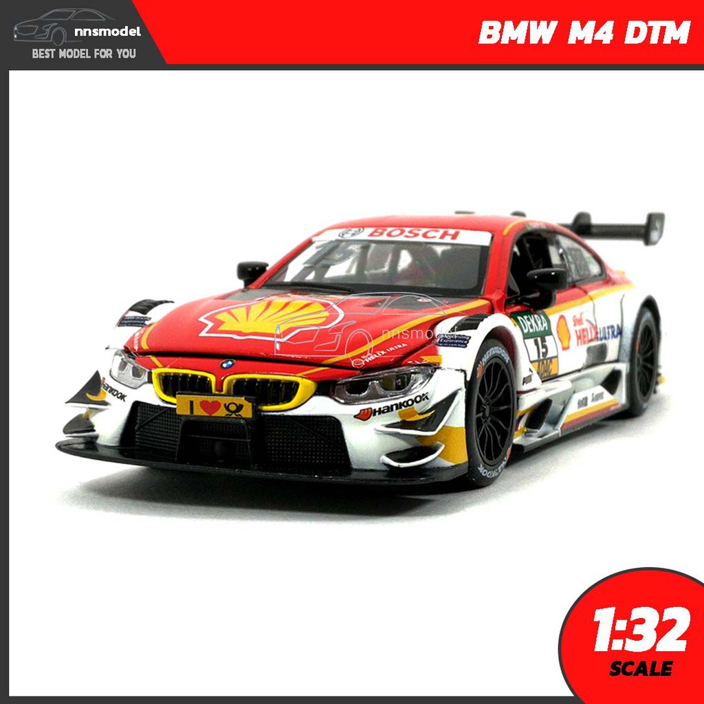 โมเดลรถ BMW M4 DTM No.15 Shell Helix Ultra สีแดง (Scale 1:32) รถเหล็ก ของสะสม