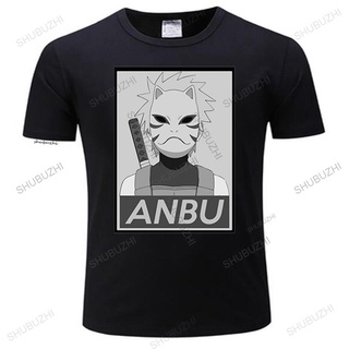 เสื้อยืดชาย - อะนิเมะเสื้อยืดแขนสั้นฤดูร้อนผู้ชายคาร์ทูน ANBU Kakashi ท็อปส์ซูเสื้อยืดลําลองหลวมใหม