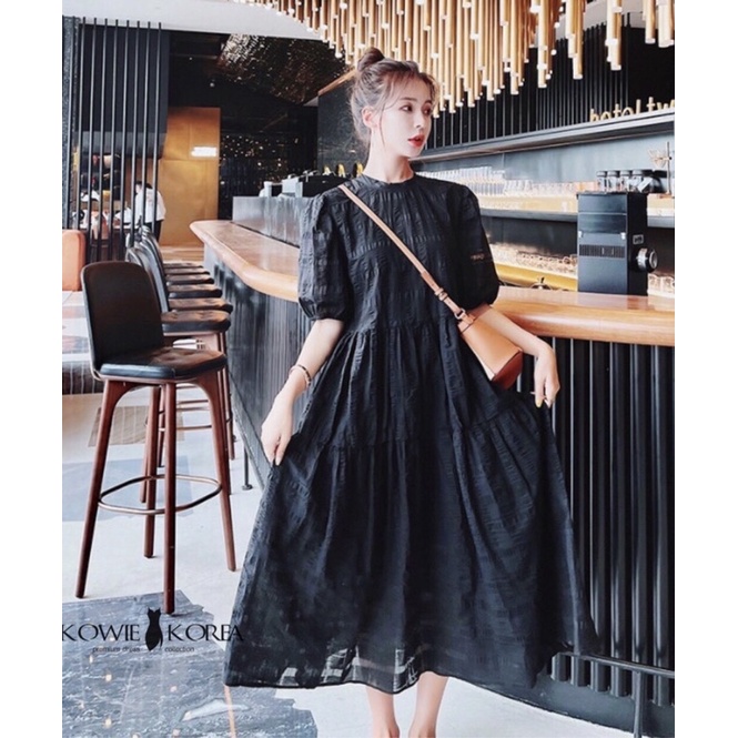 Kowie Korea เดรสยาวสีดำ Only Black (194)