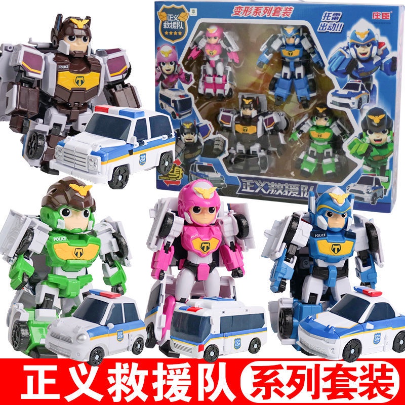 ใหม่ Justice Rescue Team เด็กหุ่นยนต์เปลี่ยนรูปรถ King Kong Toy Boy รถ ...