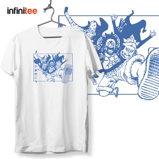 One Pieceอินฟินิทลูฟี่โจรสลัดคิงอะนิเมะ Tshirt สําหรับผู้ชายผู้หญิงในเสื้อยืดสีขาวท็อปส์ซูเสื้อ brI