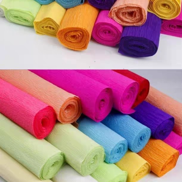 CREPE PAPER ROLL (เหมาะสําหรับช่อดอกไม้, lantaran, ศิลปะกระดาษงานฝีมือ DIY ) Kertas Crepe