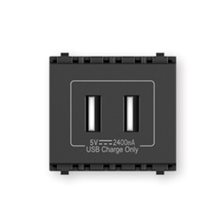 เต้ารับ USB 2 ช่อง (5V 2.4A) สีดำ OPPLE //ออกใบกำกับภาษีได้//