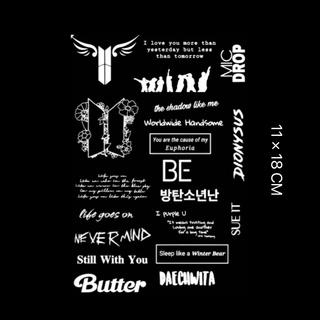 【Mars Tattoo】ใหม่ สติกเกอร์รอยสักชั่วคราว กึ่งถาวร ลาย BTS D187 ติดทนนาน 2 สัปดาห์ สไตล์เกาหลี