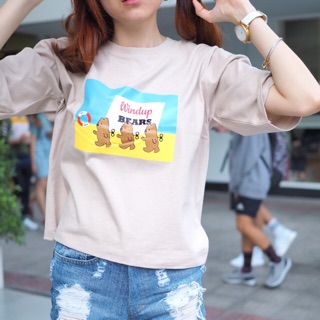 เสื้อยืดแขนสั้น Windupbear ครีม T-shirt