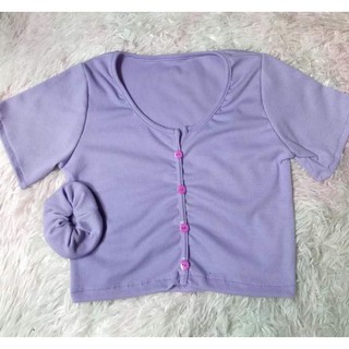 เสื้อครอป+โดนัทรัดผม