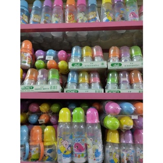 ขวดนมเด็กแบบมีมือจับและไม่มีมือจับ คละลาย (ขายยกแพ็ค6ขวด)