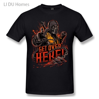 เสื้อยืดครอปใหม่ เสื้อยืดคอกลม แขนสั้น ผ้าฝ้าย 100% พิมพ์ลายแมงป่อง LIDU Mortal Kombat Get Over Here สําหรับผู้ชาย ผู้หญ