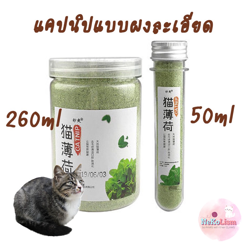 แคทนิปแบบผงละเอียด Catnip แคทมิ้น ผงกัญชาแมว ปัญชาแมว แมวเคลิ้ม