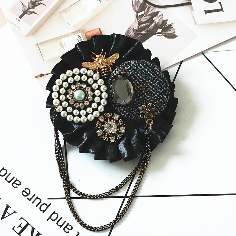 เข็มกลัด รูปมงกุฎ ตัวเลข 5 ประดับพู่ ขนาดเล็ก สไตล์วินเทจ สําหรับผู้หญิง - รูปที่ 2