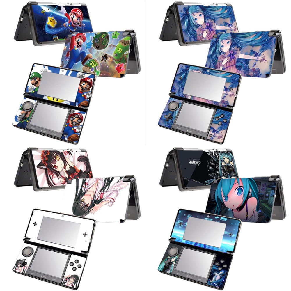 สติกเกอร์ฟิล์ม ป้องกันอาการปวด ลายปิกาจู มาริโอ้ แฮตสึเนะ 3DS muxi