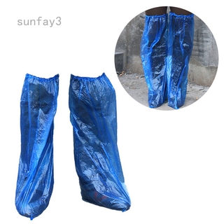 Sunfay3 ถุงคลุมรองเท้าพลาสติกป้องกันการลื่นสีฟ้า 1 คู่