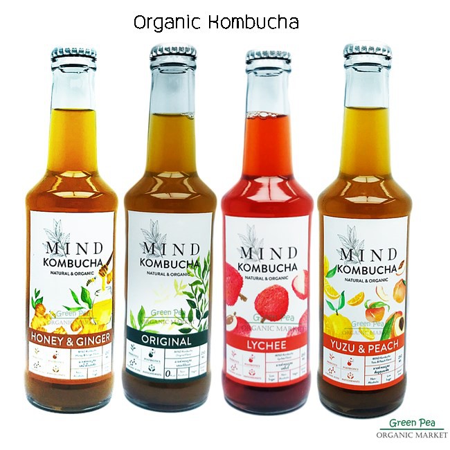 Mind Organic Kombucha, มายด์ คอมบูชะ ,คอมบูชะต้นตำรับ  รสชาติ , 250 มล. มีอย
