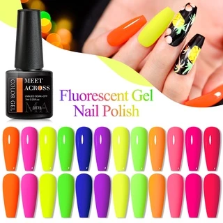 MEET ACROSS 7ml นีออนเรืองแสง เจลเล็บเคลือบเงาเคล็ดลับ กึ่งถาวร โซคอฟ ยูวี เอเลดี