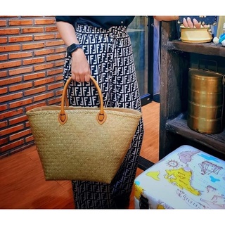 👜Shopping​ Big Bag👜กระเป๋า​สาน​ บุ​ผ้า​ซับใน​พร้อม​ซิป​ ใบใหญ่​มาก​ ปากกว้าง​17นิ้ว​ สายช้อปต้องมีน๊า