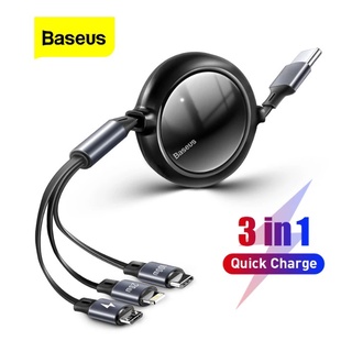 👉ราคาพิเศษ Baseus สายชาร์จไว 100W 3in1 USB C Cable Fast Charge สายชาร์จ TypeC