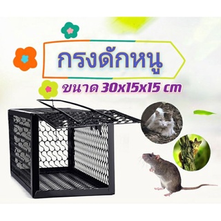 🐭กรงดักหนู 🐭 สีดำ ที่ดักหนู 🐱กรงดักแมว🐱 แข็งแรง Mouse cage กับดักกระรอก กระแต กรงดักหนูนา มีบริการเก็บเงินปลายทาง