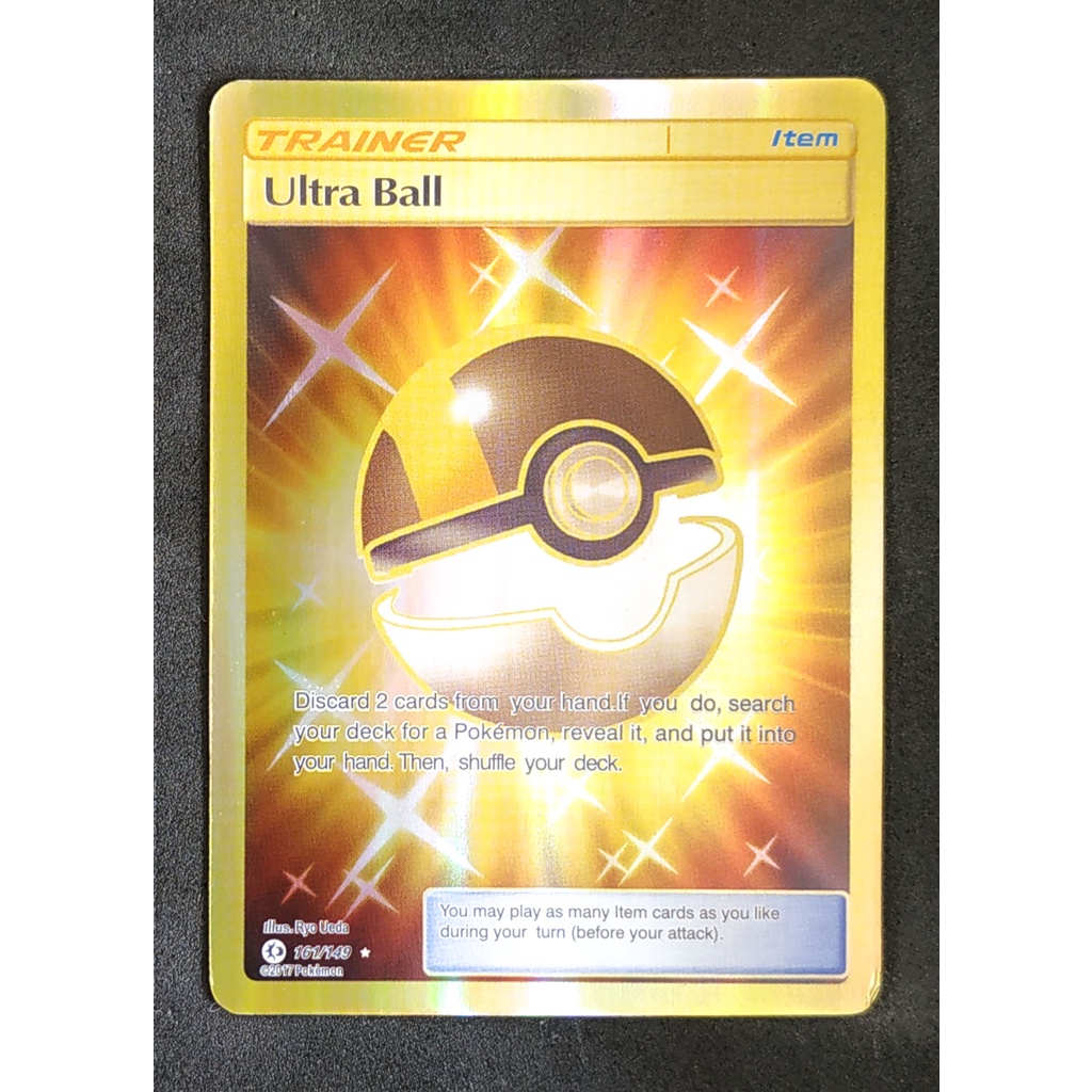 Ultra Ball (Gold) Items Card 161/149 Pokemon Card Gold Flash Light