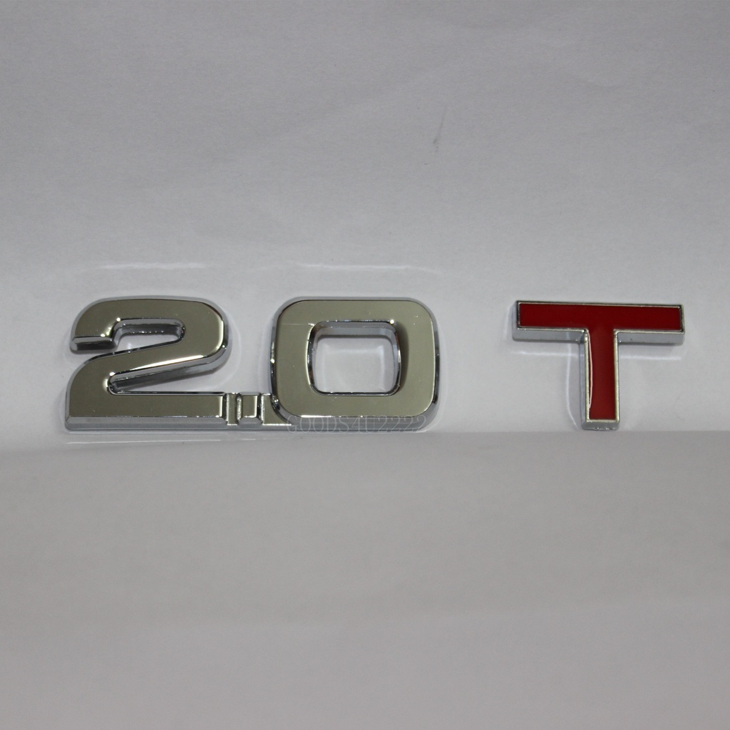 1 ชิ้น 2.0T 3D Emblem 2.0 T รถ Trunk Badge สติกเกอร์ VW ด้านหลัง Decal GTI