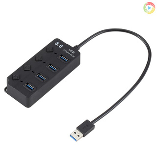 Docooler Usb 3 . 0 Hub Splitter 4 พอร์ตสวิตช์เปิด / ปิดความเร็วสูง 5 Gbps หลายพอร์ต Usb สําหรับ Pc คอมพิวเตอร์