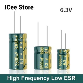 ตัวเก็บประจุอลูมิเนียมไฟฟ้า ความถี่สูง 6.3V ESR 6.3V 1000UF 1500UF 1800UF 2200UF 3300UF 20 ชิ้น