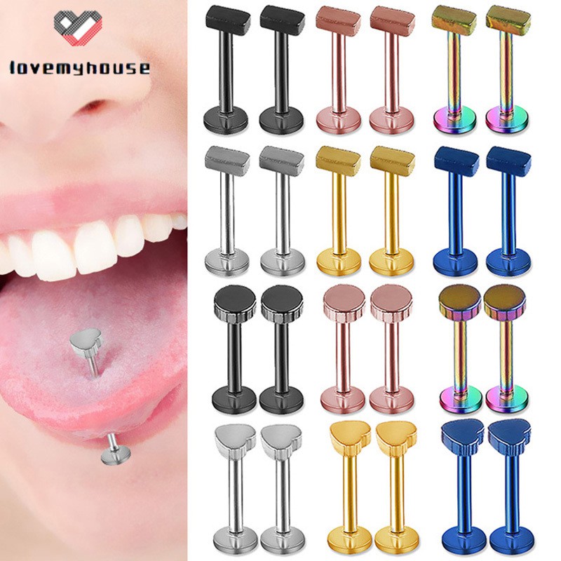 1 Pair Women Body Piercing Jewelry Lady Lip Nail Piercing Studs Thread