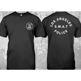 เสื้อยืดสีขาวเสื้อยืดคอกลม พิมพ์ลาย Humor Swat department Los Angeles Tv Series สไตล์ยุโรป เหมาะกับของขวัญวันเกิดS-4XL