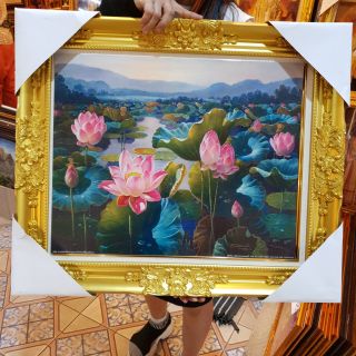 กรอบรูปกระจก ดอกไม้ ใส่กรอบหลุยส์ ติดห้องน้ำ บันได้บ้าน ห้องนอน